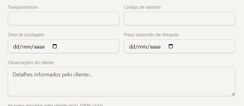 Reversio — Acompanhamento logístico (2/2): Registre o código de rastreio, a data de postagem e o prazo esperado. O sistema 